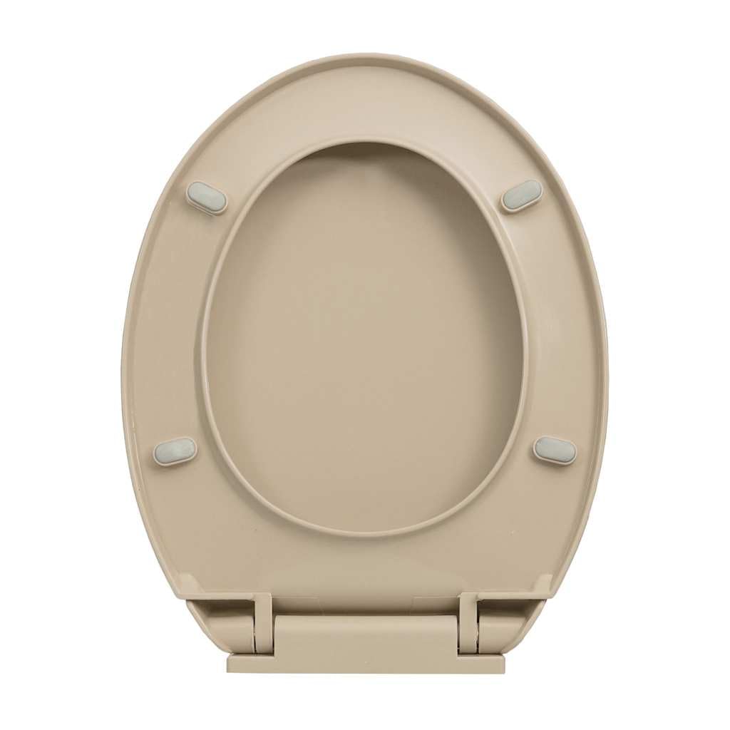 vidaXL Tapa y Asiento de Váter con Cierre Suave Ovalada Inodoro Retrete con Desmontaje Rápido de Diseño Ergonómico Fácil de Limpieza Beige