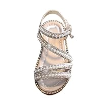Sandales Fille 33 Sandales Fille Été Fleur Princesse Orthopédique Chaussures Confortables pour Enfant Intérieur Extérieur Piscine Plage Sport Bout Édition Coréenne Rose,6-Or,30