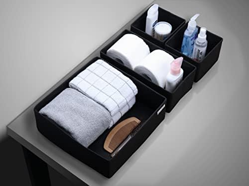 Qoolish Black Drawer Organiser Set of 6 Sturdy Draw Organizer to sort Your bedroom, Wardrobe and DrawerTidy Up Your Space with our Foldable Clothes Organiser for Shirts, Ties, Socks, Bras, Underwear