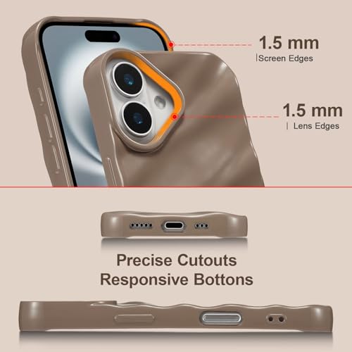 Protection iPhone 16 Plus étui silicone souple marron vague