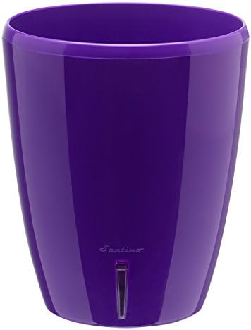 Santino4.9 Inch ORCHIDEA Self Watering Pots for Orchids in Violet - Decorative Wicking Planter with w/Great Aerification, Drainage and Water Level Indicator