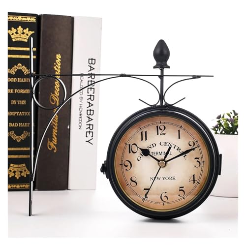 Horloge murale double face vintage avec motif antique de salon - 6