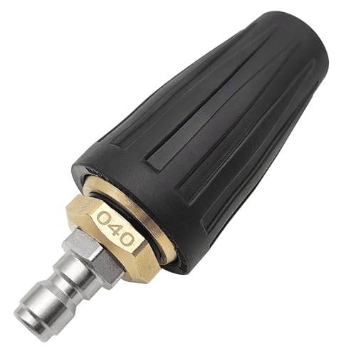 4000 PSI Rotating Turbo Nozzle Tips 1/4 Quick Release High Pressure Washer Turbo Nozzle Connect Stainless Steel Jet Wash Attachment Cleaner Accessory 360 Swivel & Ceramic Core