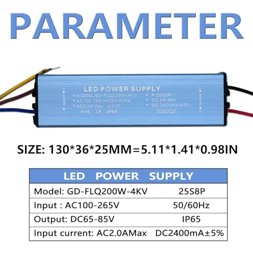 Alimentation LED 200W à courant constant 2400 mA avec boîtier IP65 robuste - 4