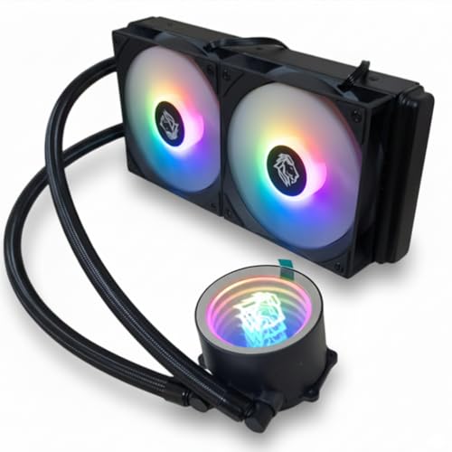 Water Cooler 240mm Gamer com 2 Fans LED RGB Silencioso Compatível Intel AMD Refrigeração Líquida PC Desktop