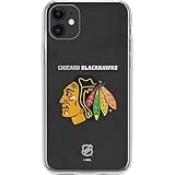 Skinit Clear Phone Case Compatible with iPhone 11 - Officially Licensed NHL Chicago Blackhawks Distressed Design