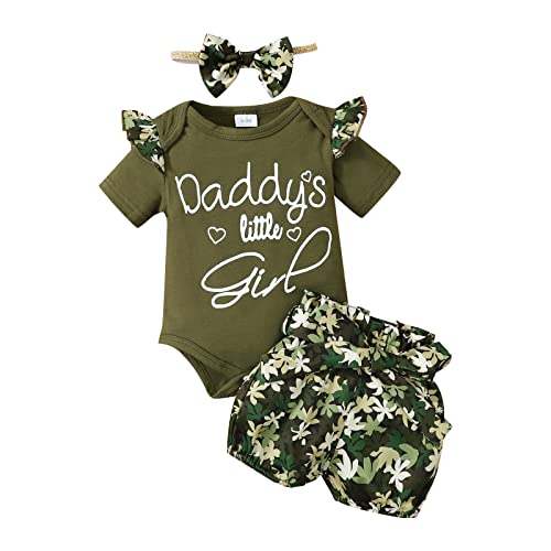 Buy SOBOWO Newborn Baby Girls Valentine's Day Outfits Daddy's Little Girl Romper Floral Flared