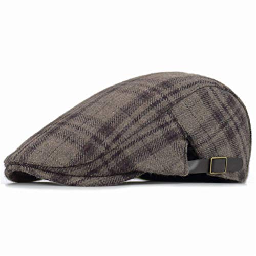 YUELGUANG Men's Cap Beret Female Casual Plaid Cap Autumn Winter Fashion Painter Hat Cover