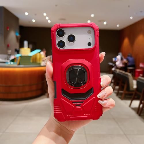 Coque iPhone 13 rouge antichoc rigide silicone anneau de support