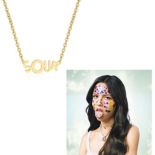 Huiphong Sour Olivia Singer Rodrigo Necklace Olivia Merch Necklace Jewelry For Women Girls (Silver) #TOP3