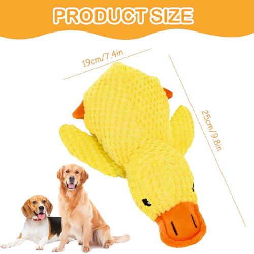 Anti-stress Duck Dog, Chew Toy for Dogs for Aggressive Chewers, Anti-Stress Duck, Yellow Squeaky Toy, Interactive Toy for Dogs, Pet Plush Chew Toy for Dogs, Quiet - Image 3