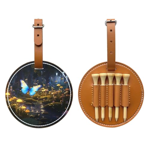Butterflies in The Forest Brown Golf tee Storage Bag - Durable and wear-Resistant Golf Accessories