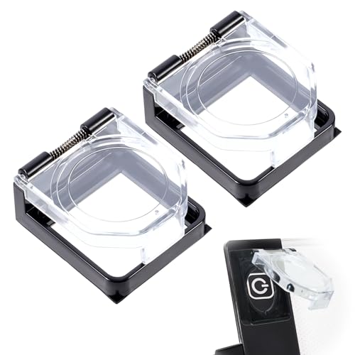 2Pcs Power Push Button Switch Cover, Dustproof Safety Protector for 17mm Mounting Hole, PC Power Button Cover, Engine Start Button Cover, Emergency Stop Button Cover for Dishwasher Washing Machine