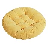 Tiita Floor Pillows Cushions Round Chair Cushion Outdoor Seat Pads for Sitting Meditation Yoga Living Room Sofa Balcony 22x22 Inch, Yellow
