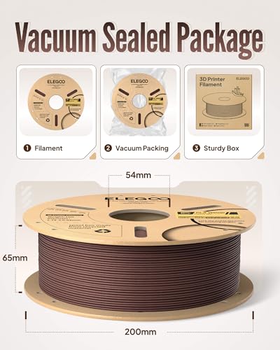 Image of ELEGOO Wood PLA Filament Bundle 1.75mm 4KG, Real Wood Flour Added 3D Printer Filament, 4pcs 1kg Spool(2.2lbs) Fits for Most FDM 3D Printers