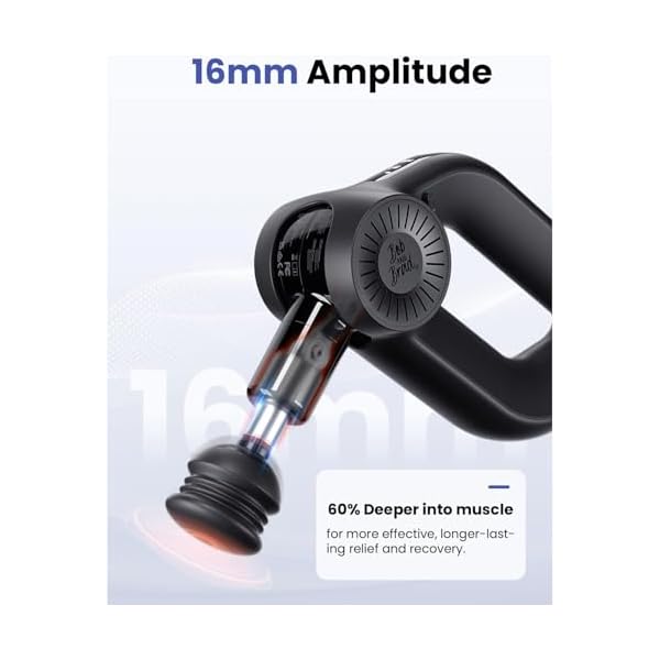 BOB AND BRAD D6 Pro Massage Gun Deep Tissue Percussion with 16mm Amplitude 85lbs Stall Force, FSA Eligible & HSA Approved Professional Muscle Massager for Athletes, Quiet Electric Back Massager - Image 2