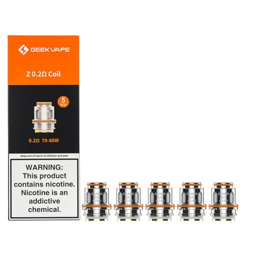 GEEKVAPE Z Replacement Coils 0.2 Ohm - Geekvape Zeus Coils for Z Sub-ohm Tank & Aegis Legend 3 - High Performance Flavor & Vapor, Durable Mesh Design, 70-80W, Black, No Nicotine