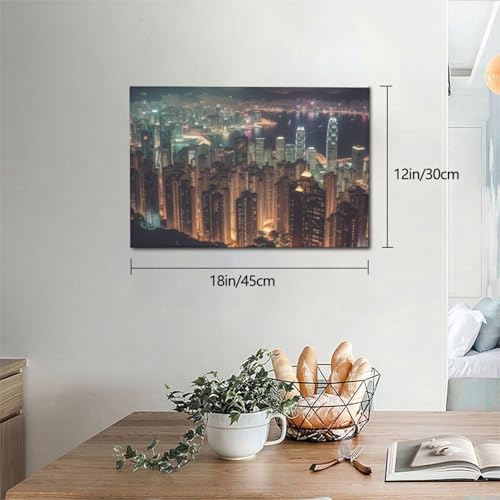 Impression sur toile de Hong Kong avec affiche décorative pour salon