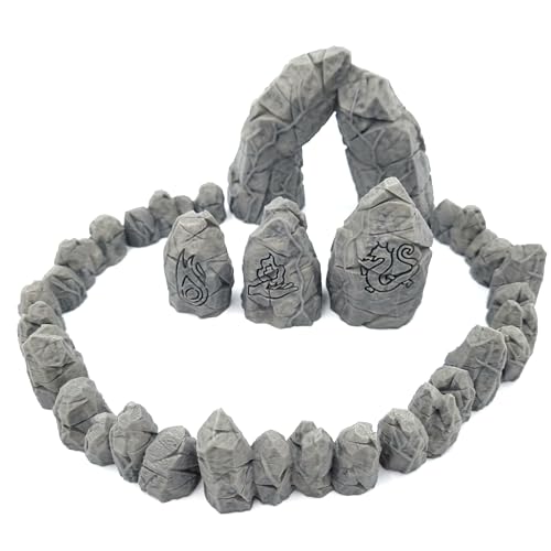 QP3D - Celtic Rune Rocks - Scatter Terrain Scenery for Tabletop & RPG 28-32mm Miniatures Wargames, Props DnD D&D, 3D Printed and Paintable