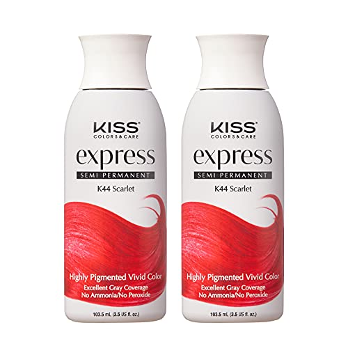 Kiss Express Color Semipermanente para Cabello 3.5 oz, Escarlata, 2 unidades miniatura 1