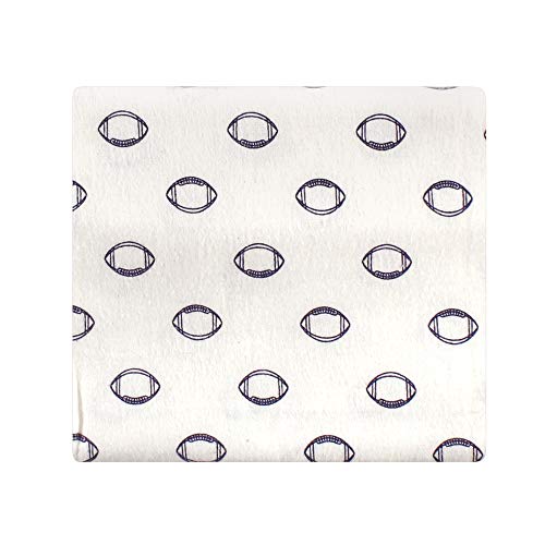 Image of Little Treasure Hudson Baby Cotton Poly Flannel Receiving Blankets Multipack, Burgundy Football, 30x30 inches
