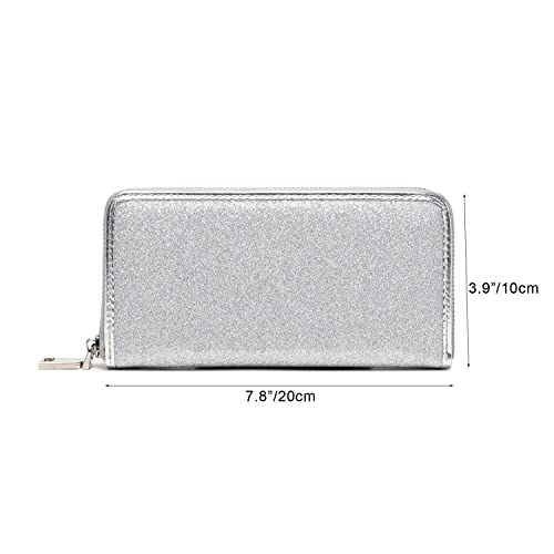 Lam Gallery Sparkling Glitter Wallet Purse Bling Evening Clutch Wallets For Wedding Party - Silver #TOP5