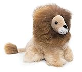 Baby Alpaca Fur Toy - Lion Figure - Soft and Cuddly Stuffed Animal. 11 inches. (Brown Mane)