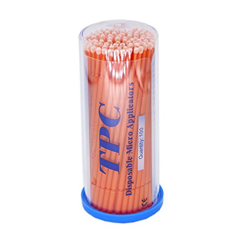 100 Pieces Dental Disposable Product Dental Micro Applicator Brush Bendable Regular Orange