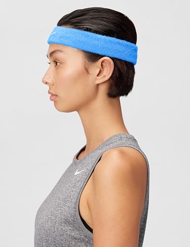 Image of NIKE Swoosh Classic Headband, Unisex - University Blue /White, ONE Size