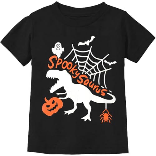Toddler Boys Girls Halloween T-Shirt Kid Pumpkin Short Sleeve Shirts Skeleton Graphic Clothes Tee Tops 2-7T
