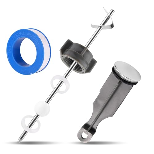 2pcs Sink Drain Parts, Pop-Up Center Stopper Assembly & Pivot Rod Replacement with Raw Material Belt Lavatory Bathroom Sink Drain Repair Kit Pin Compatible with Price Pfister & Popular Band