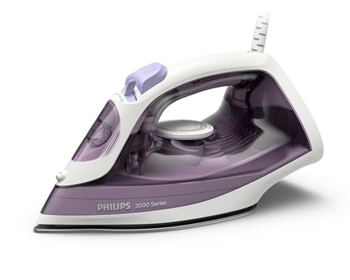 Philips Steam Iron 2000 Series - 2000W 25g/min Continuous Steam 110g Steam Boost Ceramic Soleplate 250ml Water Capacity Purple - DST2020/36