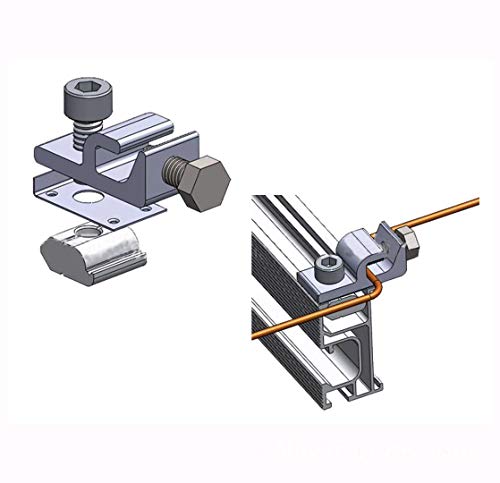 Kinpar Solar Panel Photovoltaic Bolt-On Coupling Earthing Ground Lug Cable Clamp Ground Clamp With Lay In Lug For Bare Wire And Pipe #TOP4