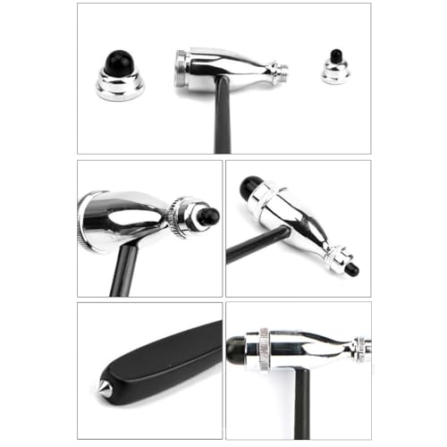 Neurologischer Reflexhammer, Trömner Neurologischer Reflexhammer, Reflexhammer Trömner Schlaghammer, mit Pinsel und Nadel, Reflexhammer für Hautreflexe und Oberflächenreaktionen, Schwarz