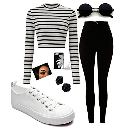 FRACORA Women's PU Leather Tennis Shoes Low Top lace up Casual Shoes Comfortable Fashion Sneaker4