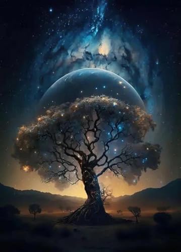 Arbre et Galaxie sur Toile Réveillez Vos Murs Blancs Salon 50x70