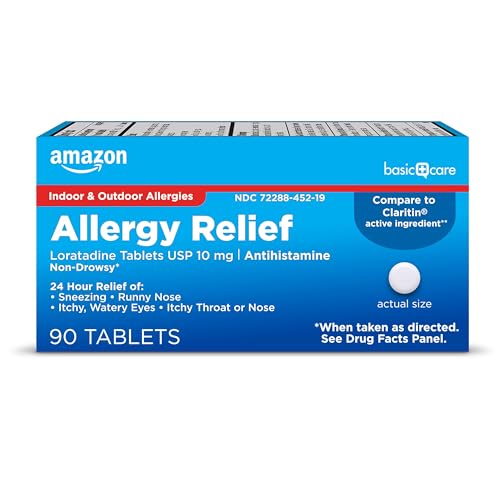 Amazon Basic Care Allergy Relief Loratadine Tablets 10 mg, 90 Count