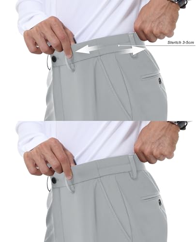 Mens Stretch Dress Pants Slim Fit Dress Pants for Mens Wrinkle Free Expandable Waist Business Casual Golf Pants2