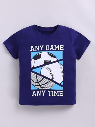 Image of Amazon Brand - Jam & Honey Boys Cotton Graphic Printed Half Sleeves T-Shirt | Regular Fit | Soft & Breathable (Available in Pack of 3 & Pack of 5) (2 to 8 Years)