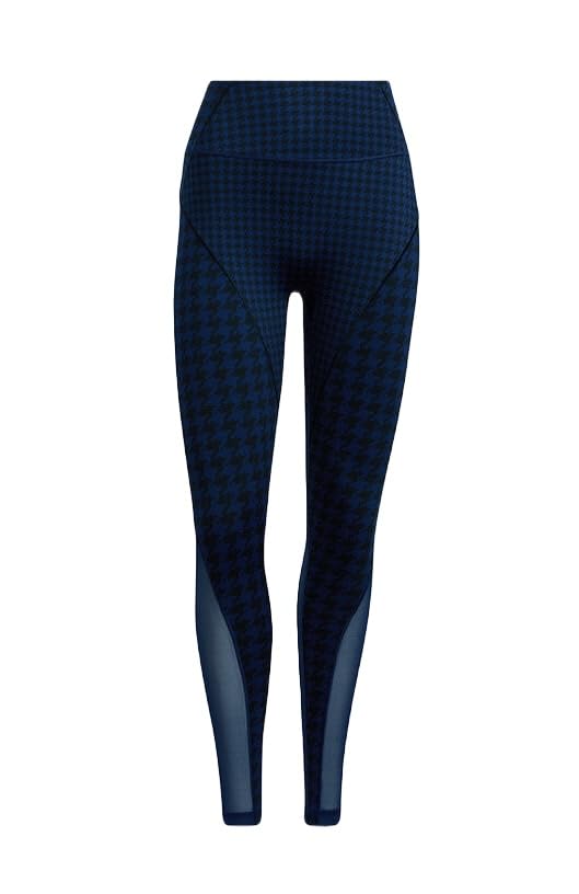 ADIDAS X Ivy Park Allover Print Sheer Tights Leggings, Dark Blue