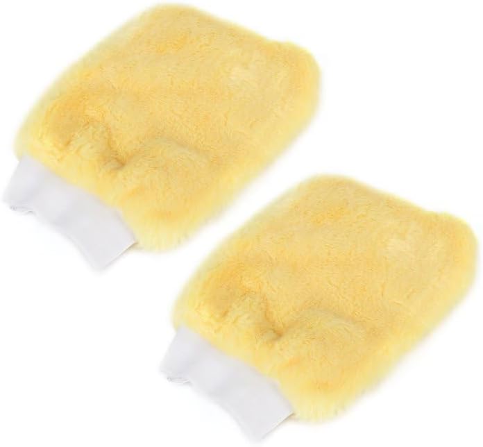 (2pack) Car Wash Microfiber Gloves Soft Thickened Wool Plush Car Cleaning Mitt Double-Faced Glove