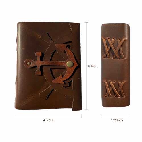 Image of Leather Journal Notebook Handmade Writing Journal Leather Diary 9X6, Travel Scrapbook, Sketchbook, Planner & Gift for Men & Women (DARK BROWN)