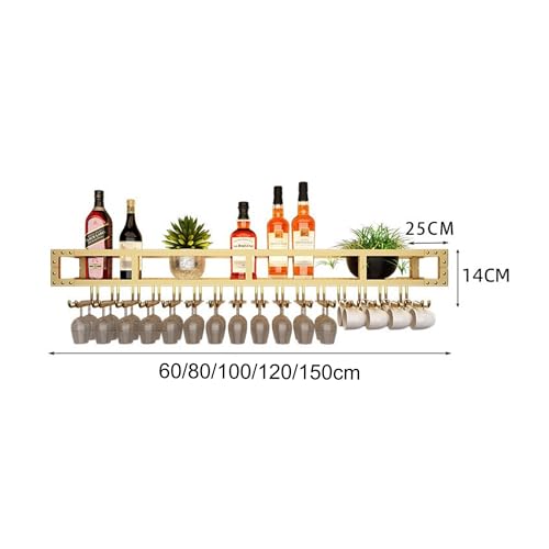 Étagère à vin murale avec LED et porte-verre suspendu pour bar à la maison