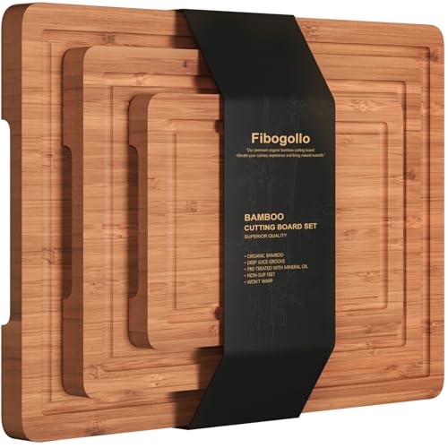 Set de 3 tablas de cortar de bambú Fibogollo miniatura 1