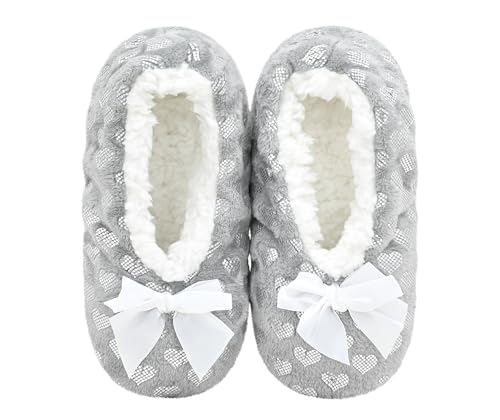Image of Keyela Women Cozy Warm Slipper Socks, Non Slip Gripper Indoor House Socks | Soft warm cozy fabric, gripper anti-slip bottom for bedroom, lounge and all indoor daily use