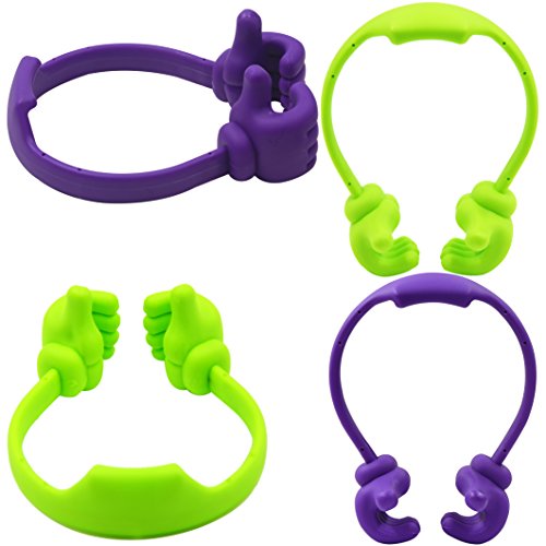 Honsky Thumbs-Up Phone Stand For Tablets, E-Readers And Smart Phones - 2 Pack - Green, Purple #TOP5