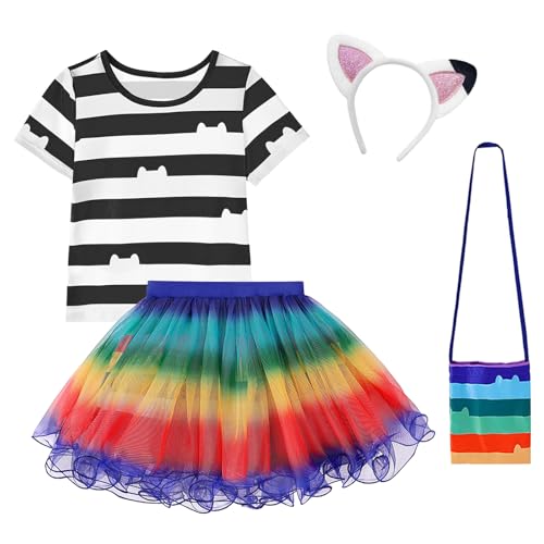 Vestido de princesa tutú arcoíris para niñas 3-8 años miniatura 2