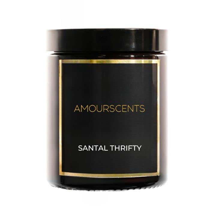 Santal 33 Scented Candle - Aromatherapy Home Fragrance Used with Soy Wax, Remove Odours and Promotes Stress & Anxiety Relief, Body Relaxation & Perfect Sleep (180ml) - Santal Thrifty