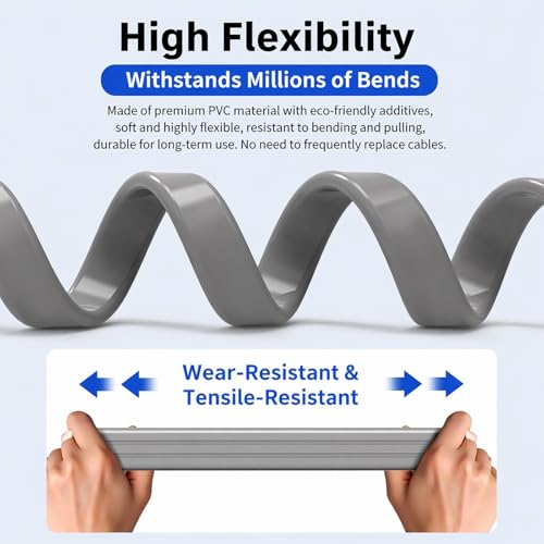 Câble plat flexible pour portails électriques extérieurs et ascenseur 100FT 5C