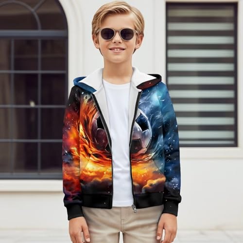 Kids Zipper Hoodies for Boys Kids' Full Zip Ultra Soft Fabric Hoodie Sweatshirt for Boys Size 6-163